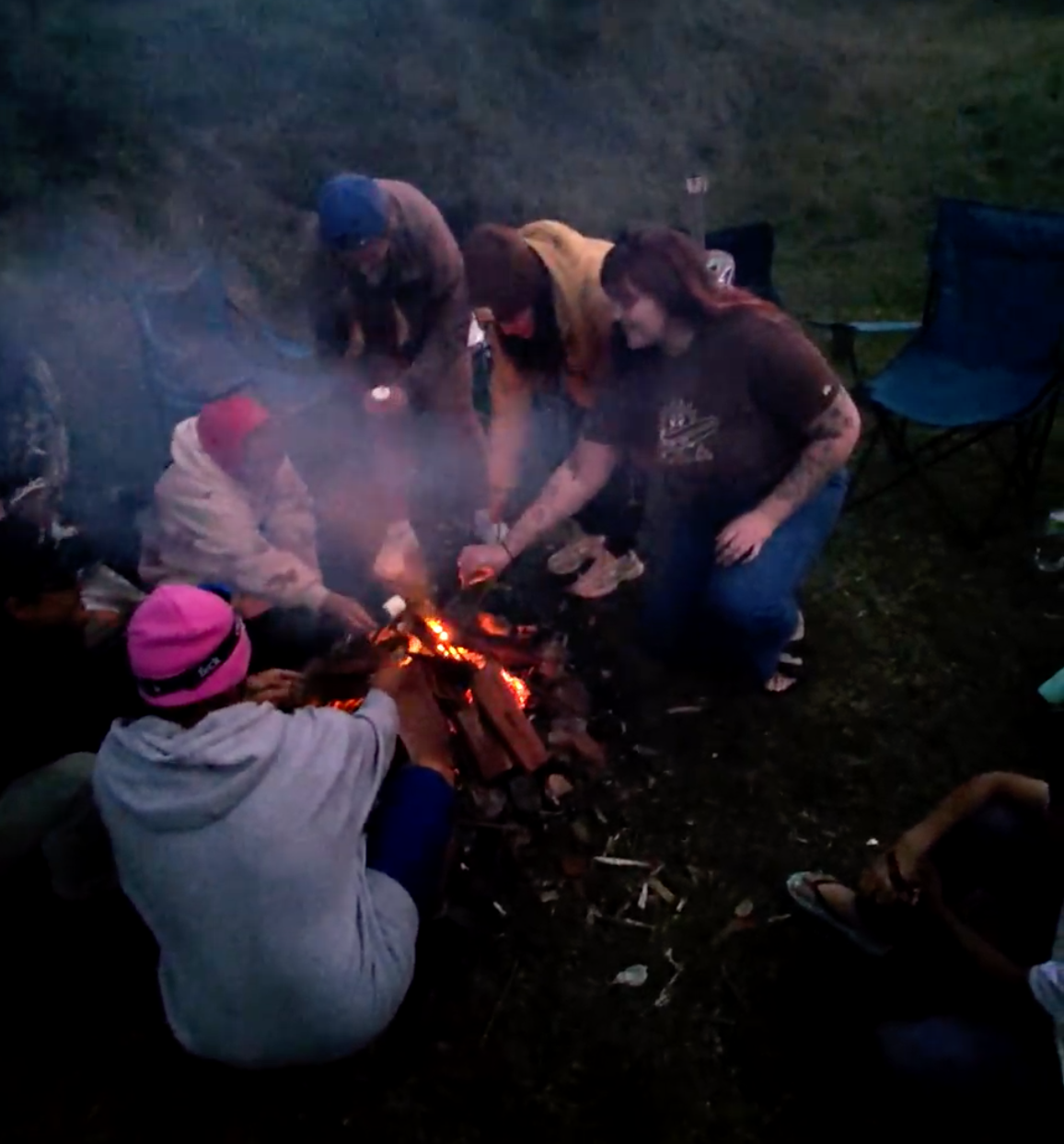 Smores at campfire
